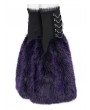 Devil Fashion Black and Purple Furry Gothic Flared Leg Warmers
