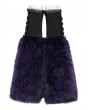 Devil Fashion Black and Purple Furry Gothic Flared Leg Warmers