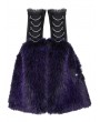 Devil Fashion Black and Purple Furry Gothic Flared Leg Warmers