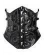 Devil Fashion Black Gothic Leather Bat Buckle Underbust Corset