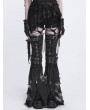 Devil Fashion Black Gothic Punk Zip Ripped Flared Leg Warmers