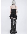 Devil Fashion Black Gothic Punk Zip Ripped Flared Leg Warmers