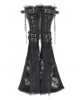 Devil Fashion Black Gothic Punk Zip Ripped Flared Leg Warmers