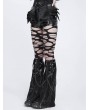 Devil Fashion Black Gothic Punk Rivet Chain Zipper Leg Warmers