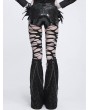 Devil Fashion Black Gothic Punk Rivet Chain Zipper Leg Warmers