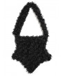 Devil Fashion Black Gothic Pentagram Chain Plush Crossbody Bag