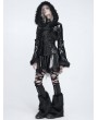 Devil Fashion Black Gothic Chain Decor Furry Flared Leg Warmers