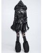 Devil Fashion Black Gothic Chain Decor Furry Flared Leg Warmers