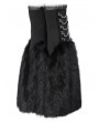 Devil Fashion Black Gothic Chain Decor Furry Flared Leg Warmers