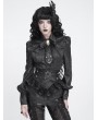 Devil Fashion Black Gothic Zip-Front Vintage Ruffled Girdle