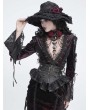 Devil Fashion Black Gothic Zip-Front Vintage Ruffled Girdle