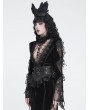 Devil Fashion Black Gothic Zip-Front Vintage Ruffled Girdle