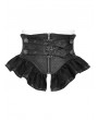 Devil Fashion Black Gothic Zip-Front Vintage Ruffled Girdle