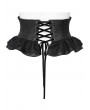 Devil Fashion Black Gothic Zip-Front Vintage Ruffled Girdle