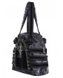 Devil Fashion Grey and Black Gothic Cross Rose Lace Handbag