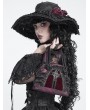 Devil Fashion Black and Red Gothic Cross Rose Lace Handbag