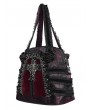 Devil Fashion Black and Red Gothic Cross Rose Lace Handbag