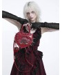 Devil Fashion Red Gothic Pentagram Spiked Heart Shaped Handbag