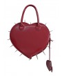 Devil Fashion Red Gothic Pentagram Spiked Heart Shaped Handbag