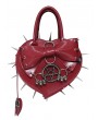 Devil Fashion Red Gothic Pentagram Spiked Heart Shaped Handbag