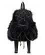 Devil Fashion Black Spider Plush Gothic Backpack with Chain