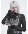 Devil Fashion Grey and Black Spider Plush Gothic Backpack with Chain