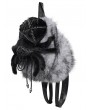 Devil Fashion Grey and Black Spider Plush Gothic Backpack with Chain