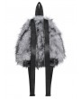 Devil Fashion Grey and Black Spider Plush Gothic Backpack with Chain