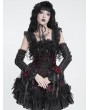 Devil Fashion Black and Red Rose Bow Gothic Lace-Up Arm Sleeves
