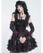 Devil Fashion Black and Red Rose Bow Gothic Lace-Up Arm Sleeves