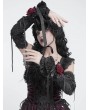 Devil Fashion Black and Red Rose Bow Gothic Lace-Up Arm Sleeves