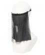 Devil Fashion Black Gothic Beaded Tassel Veil Face Mask