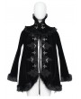 Devil Fashion Black Gothic Embroidered Lace Fur Trimmed Cape for Women