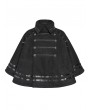 Devil Fashion Black Gothic Punk Military Spiked Double Breasted Cape for Women