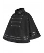 Devil Fashion Black Gothic Punk Military Spiked Double Breasted Cape for Women