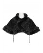 Devil Fashion Black Gothic Floral Velvet Fur Trim Cape for Women