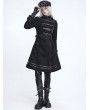 Devil Fashion Black Gothic Punk Military Spiked Double Breasted Coat for Women