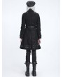 Devil Fashion Black Gothic Punk Military Spiked Double Breasted Coat for Women
