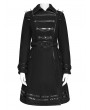 Devil Fashion Black Gothic Punk Military Spiked Double Breasted Coat for Women