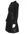 Devil Fashion Black Gothic Punk Military Spiked Double Breasted Coat for Women