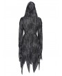 Devil Fashion Black Gothic Distressed Asymmetrical Hooded Coat for Women