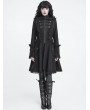 Devil Fashion Black Gothic Lace Trim Hooded Dress Jacket for Women