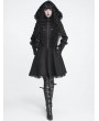 Devil Fashion Black Gothic Lace Trim Hooded Dress Jacket for Women