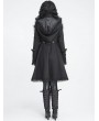 Devil Fashion Black Gothic Lace Trim Hooded Dress Jacket for Women