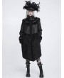 Devil Fashion Black Gothic Loose Faux Shearling Patchwork Coat for Women