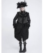 Devil Fashion Black Gothic Loose Faux Shearling Patchwork Coat for Women