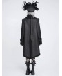 Devil Fashion Black Gothic Loose Faux Shearling Patchwork Coat for Women
