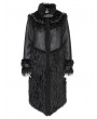 Devil Fashion Black Gothic Loose Faux Shearling Patchwork Coat for Women