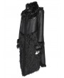 Devil Fashion Black Gothic Loose Faux Shearling Patchwork Coat for Women