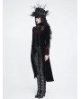 Devil Fashion Black and Red Gothic Vintage Embroidered Velvet Tailcoat for Women